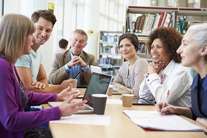 Researchers in discussion